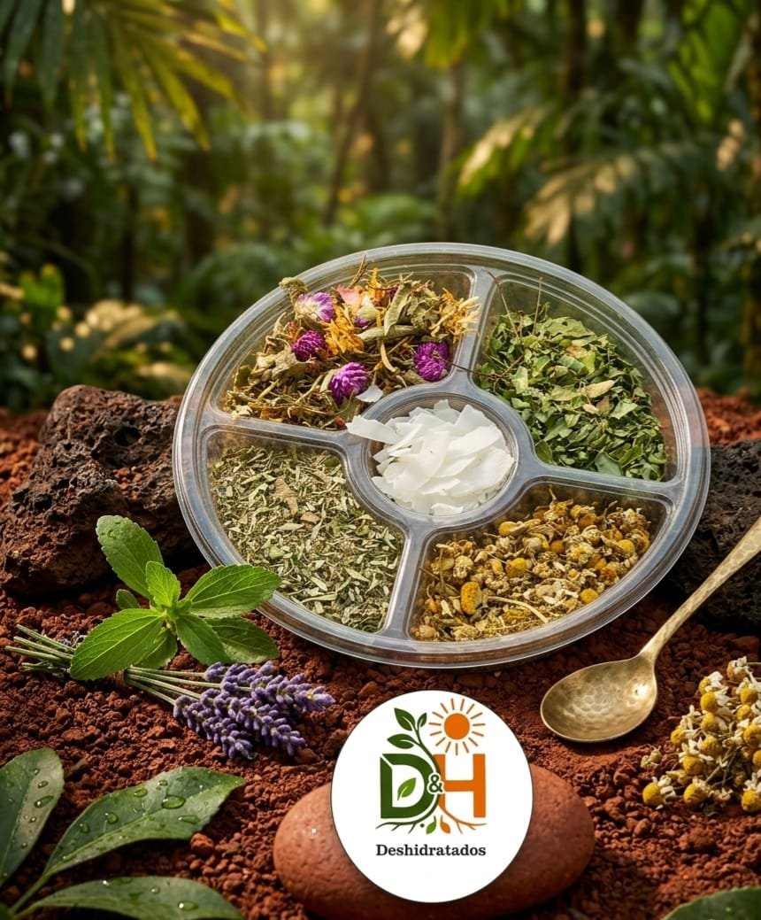 RULETA MATERA: ARMONÍA NATURAL, CONTIENE: COCO RALLADO, MATE COMPLETO, BURRITO, MORINGA, MANZANILLA.