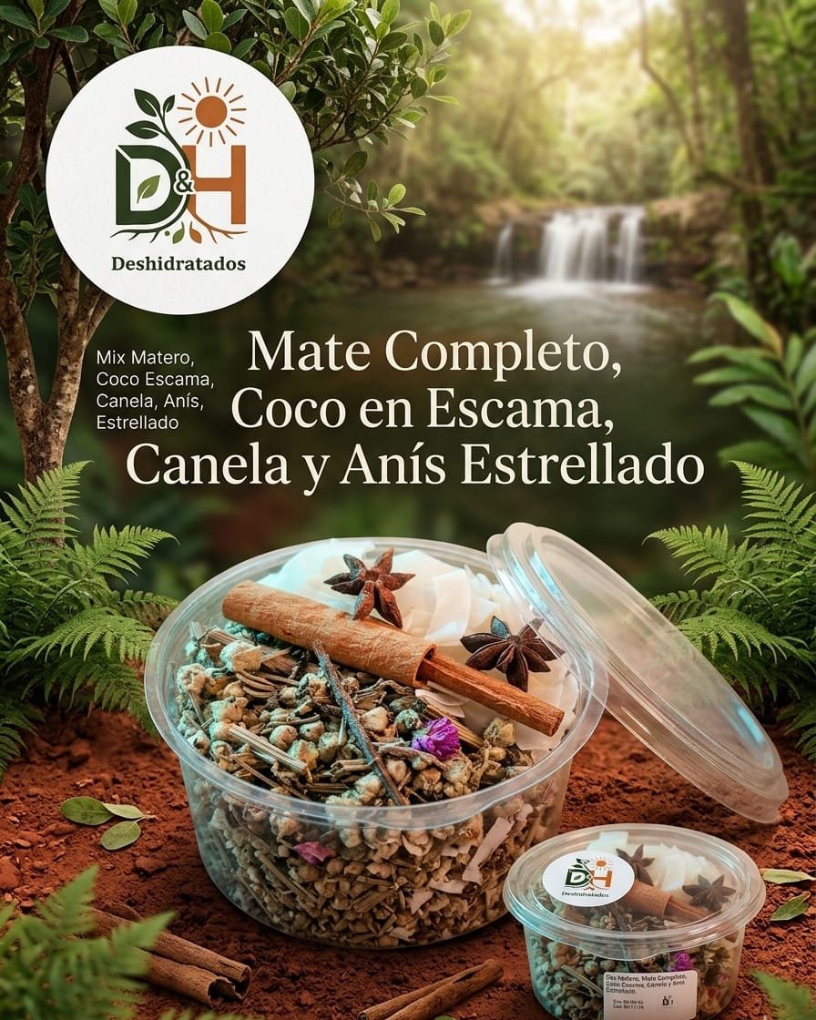 MIX: MATE COMPLETO, COCO EN ESCAMA, CANELA Y ANIS ESTRELLADO