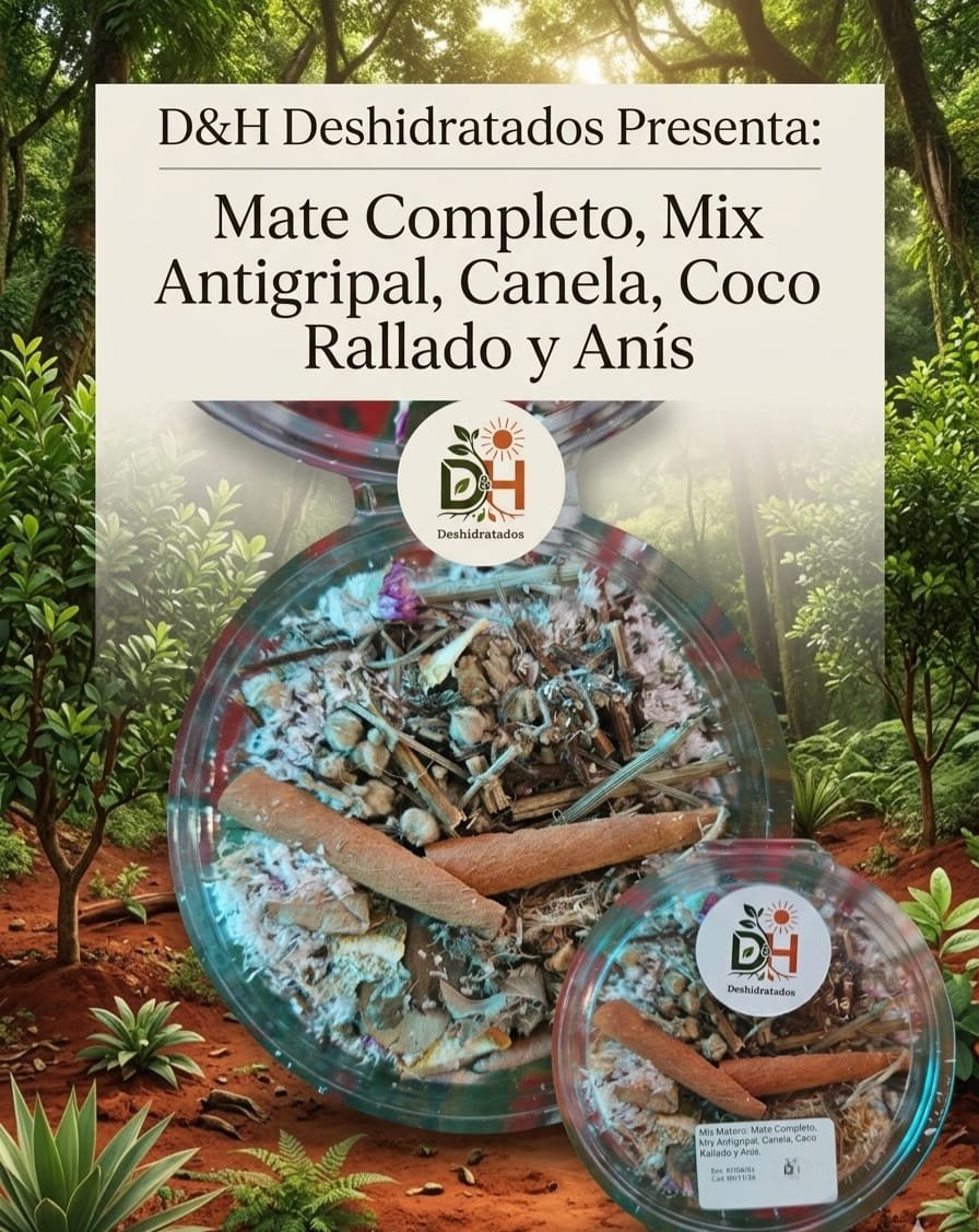 MIX: MATE COMPLETO, ANTIGRIPAL, CANELA, COCO RALALDO Y ANIS.